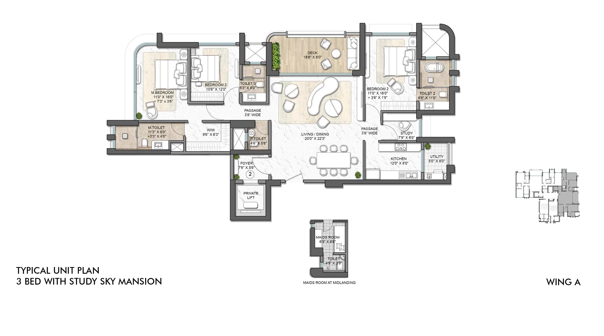 3 Bed with Study Sky Mansion 