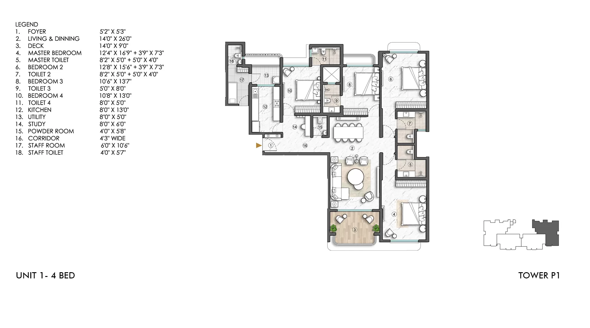 4BHK Unit Plan