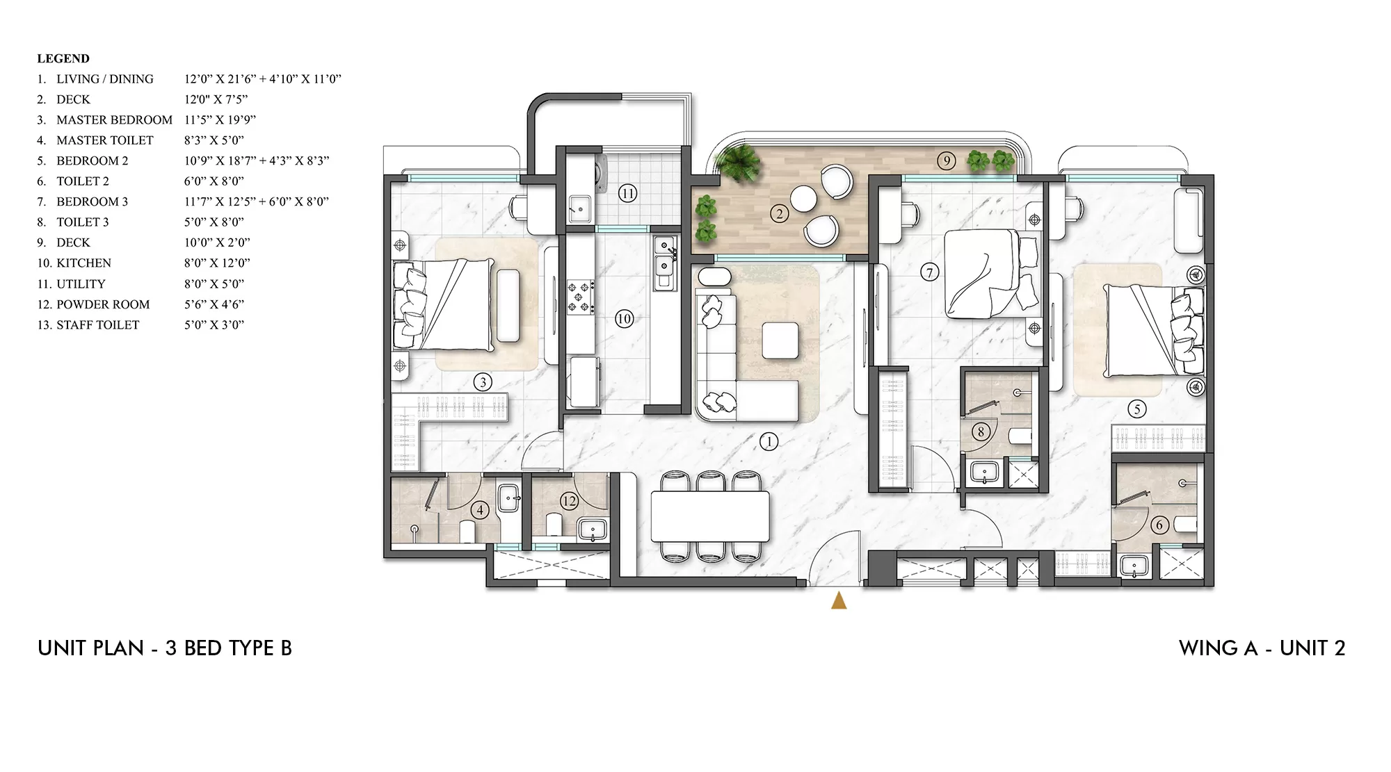 3 Bed (inside and outside the plan)