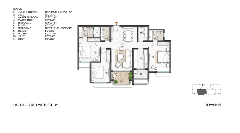 3BHK Unit Plan