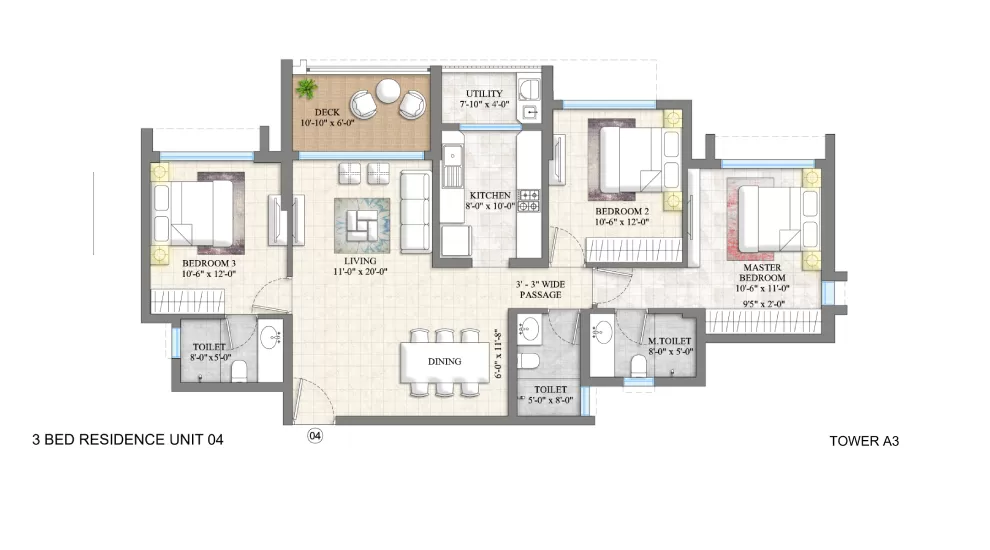 3 Bed Residence Unit 04