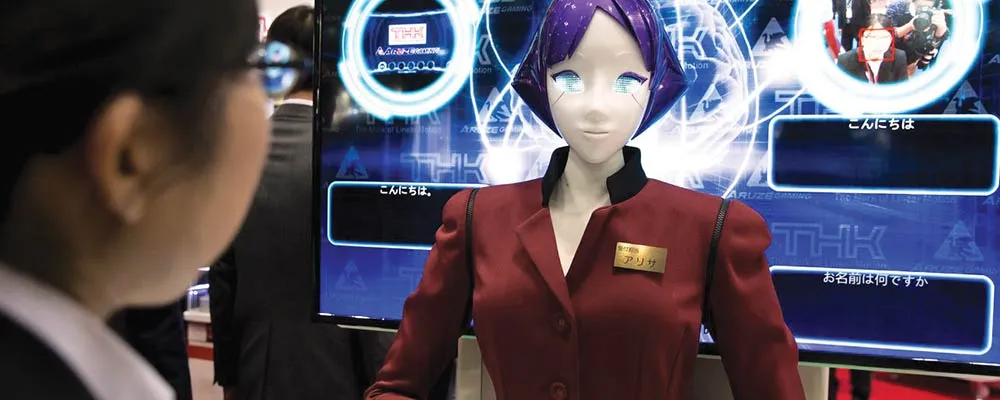 Aruze Gaming's Arisa, a six-foot robot, will guide people to toilets and lockers at the stadium and recommend tourist attractions.