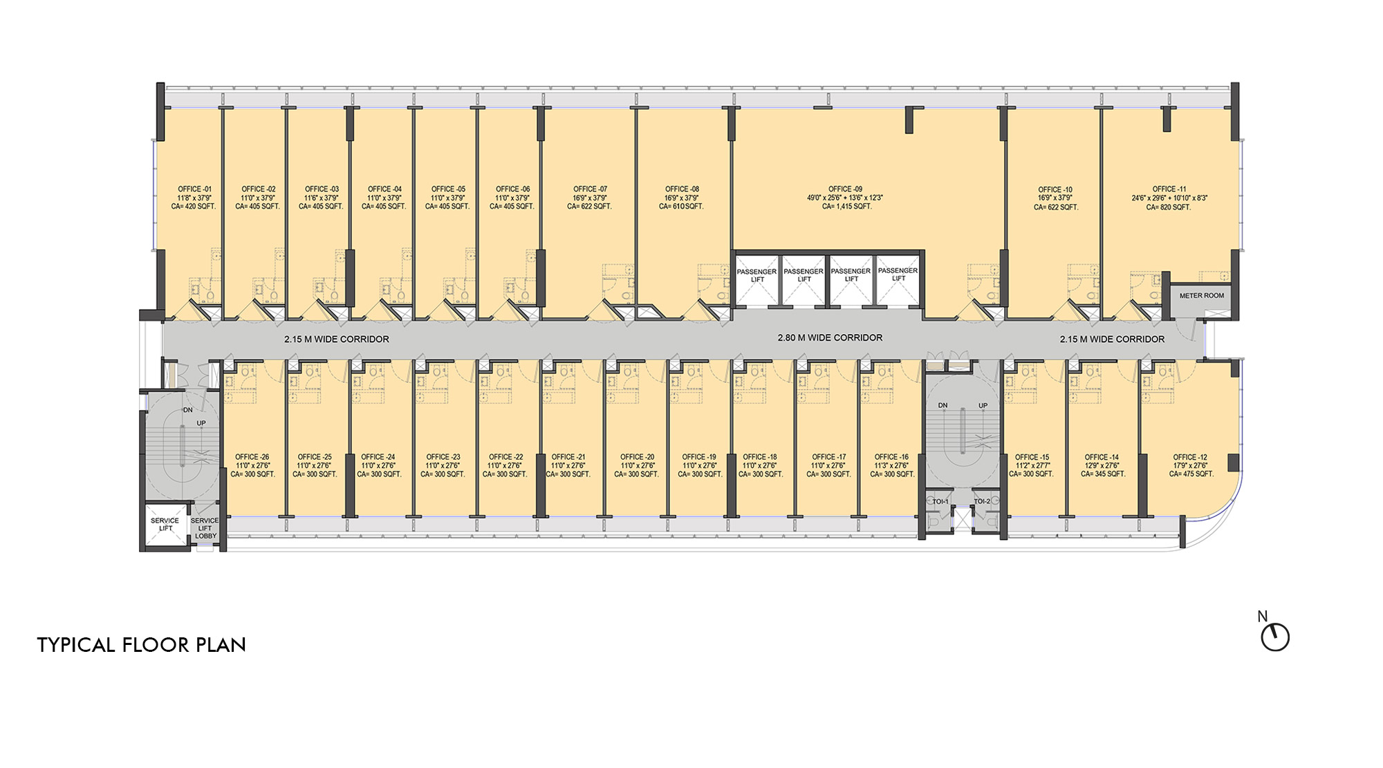 Lodha Signet, Matunga - Commercial Property in Mumbai with Typical Office Floor Plan