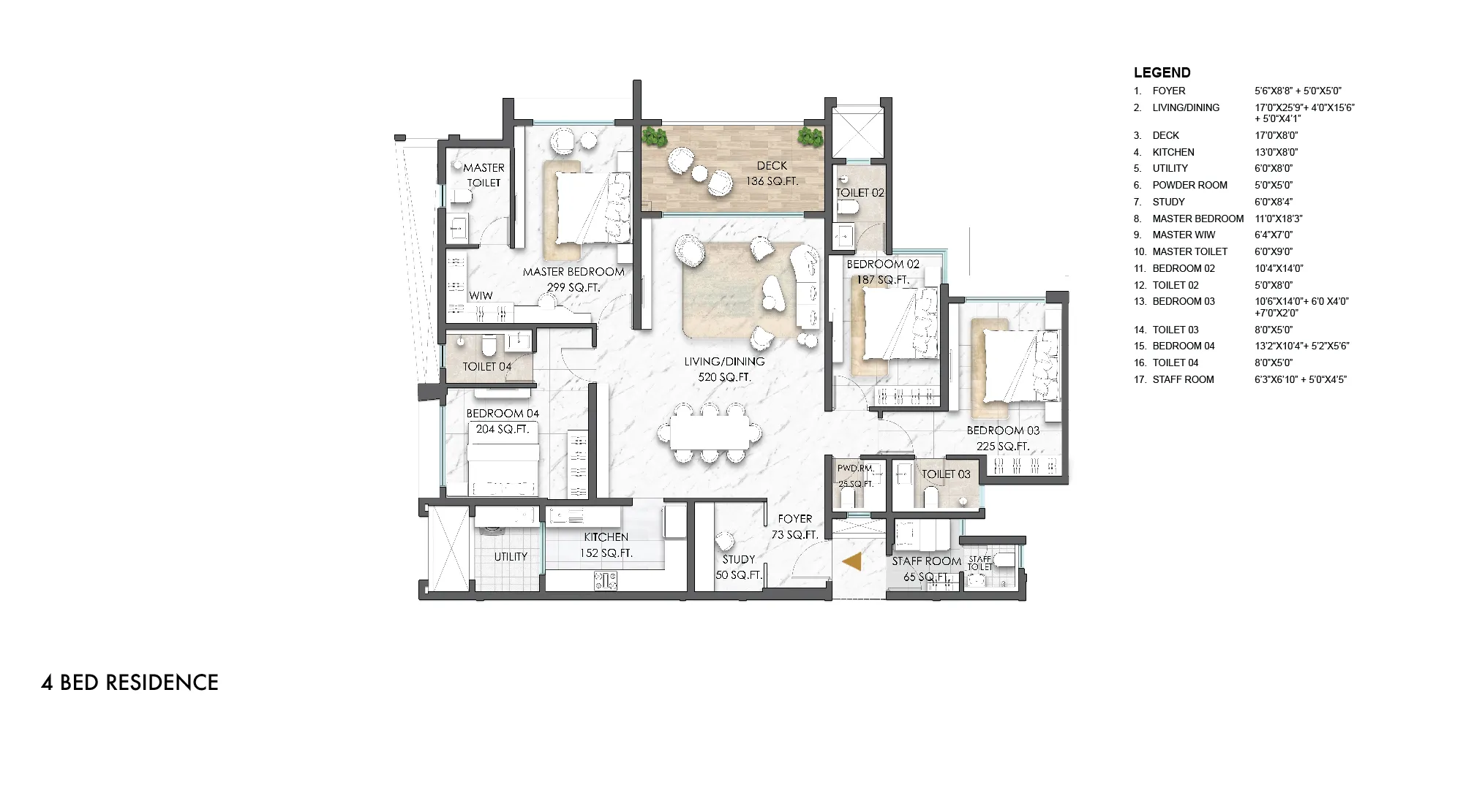 Lodha Massimo, Baner - 4 BHK Flat plan in Residential Project in Baner