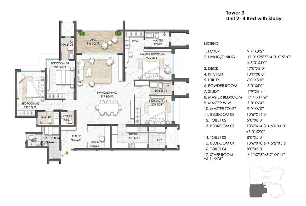 Lodha Massimo, Baner - 4 BHK Flat plan in Residential Project in Baner